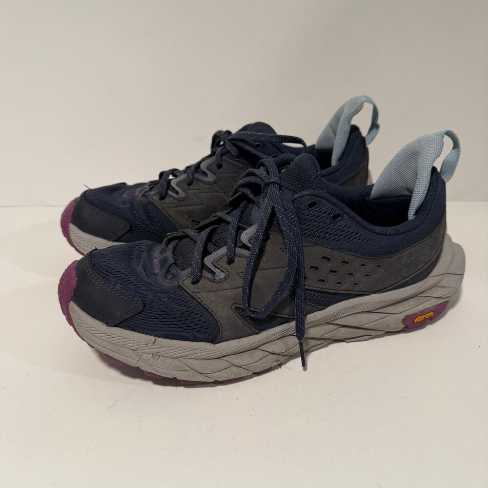 Hoka One One Women's Anacapa Breeze Low Sneakers Shoes Navy Blue 10 Trail Vibram